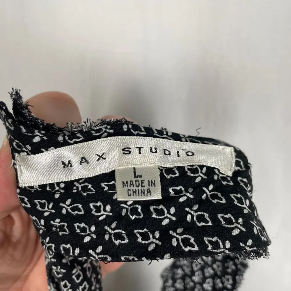 Max Studio Floral 100% Rayon‎ Smocked Jumpsuit - Women’s L